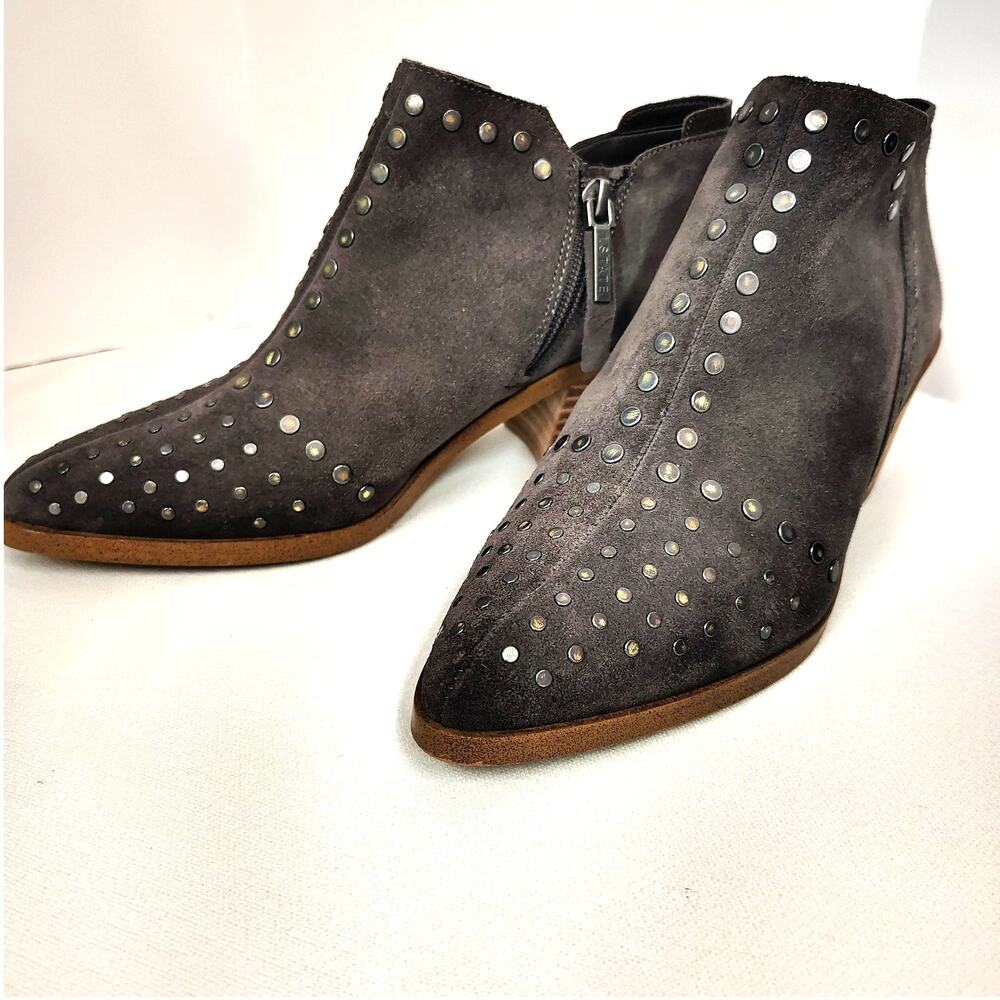 STATE Studded Leather Ankle Boots Womens 7 Western Boho Block Heel Festival Vibe